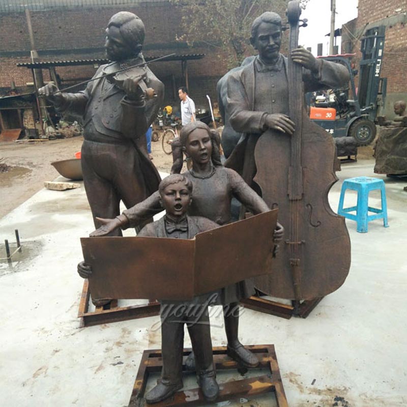 Full size outdoor park garden decor Virtuosi bronze casting sculptures to sale