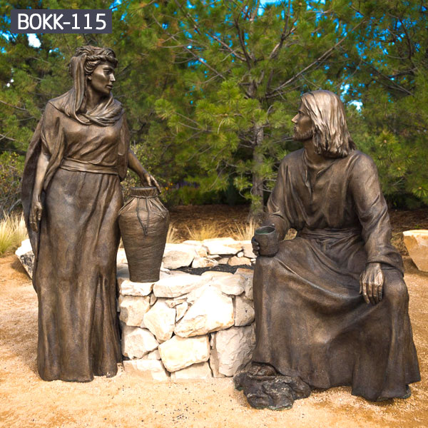 Religious figure statues set for church garden outdoor