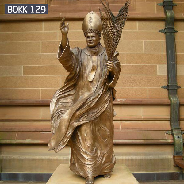 Metal bronze catholic pope statues for church decor