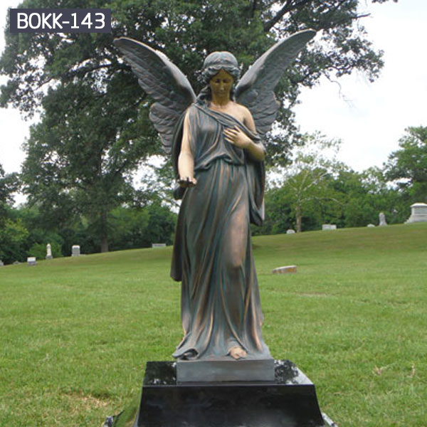 Life size antique bronze angel statues for graves memorials