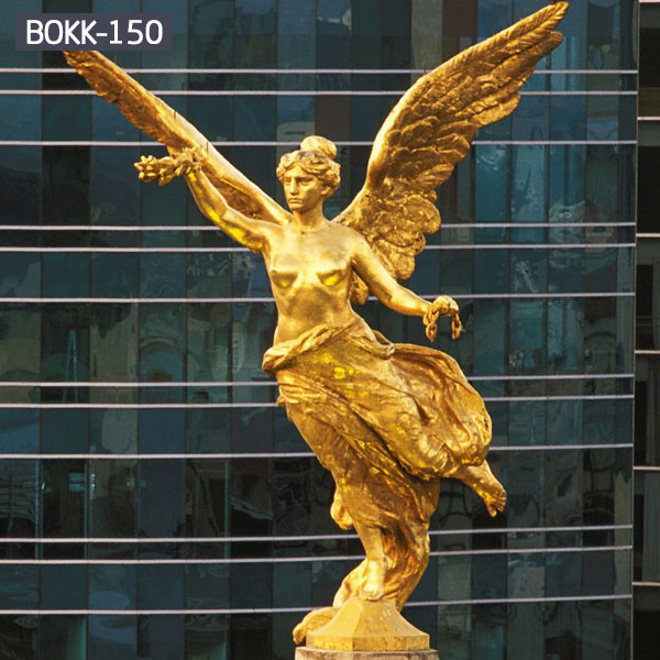 Large golden winged angel garden statues metal bronze art outdoor