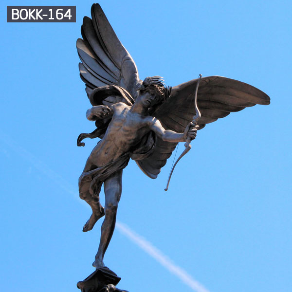 Outdoor garden decor cupid bronze angel statue for sale