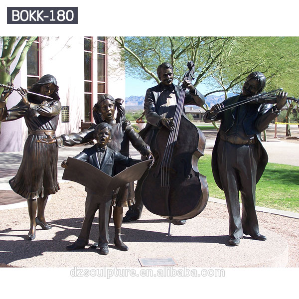 Outdoor life size garden public bronze sculpture of music group for sale