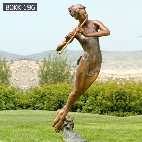 Life size golden bronze nude woman outdoor lawn ornaments