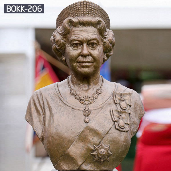 Bronze custom made the British Queen Elizabeth female bust statue for sale