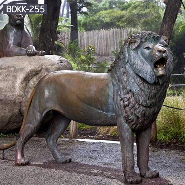 Outdoor bronze large lion lawn statues ornaments price