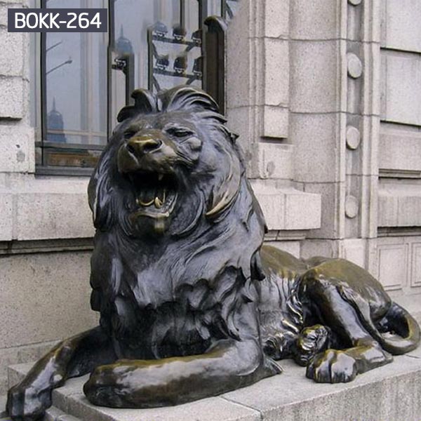 Life size bronze sitting lion statues outdoor for sale