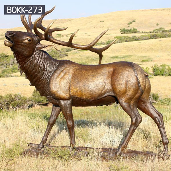 Brass large elk wildlife garden statues price