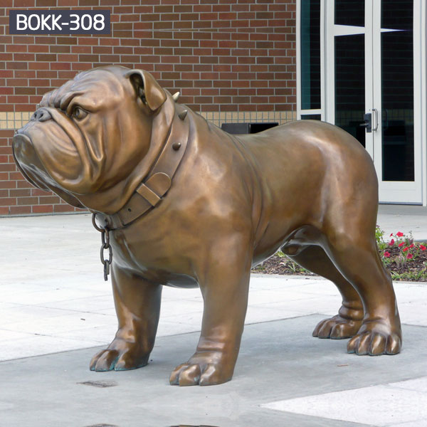 Outdoor home garden decor English bulldog bronze statues for sale