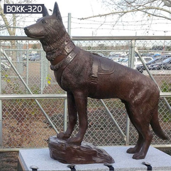 Life size military hunting dog bronze sculpture commissions
