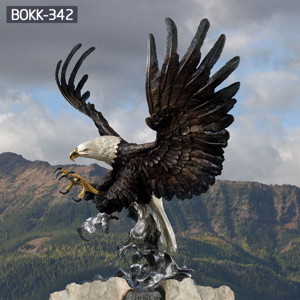 Large antique bronze eagle outdoor metal statues for sale