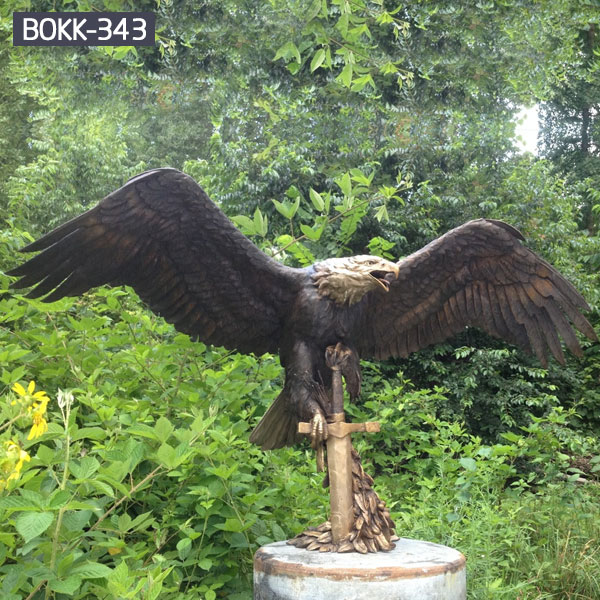 Bronze statue bald large eagle for sale