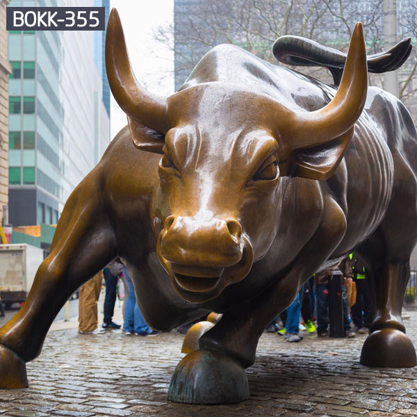 Outdoor metal bronze wall street bull statues for sale