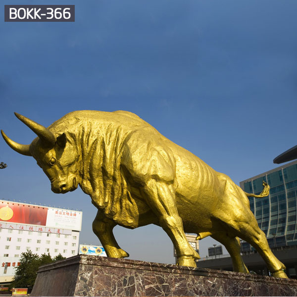 Large brass charging bull outdoor sculpture costs