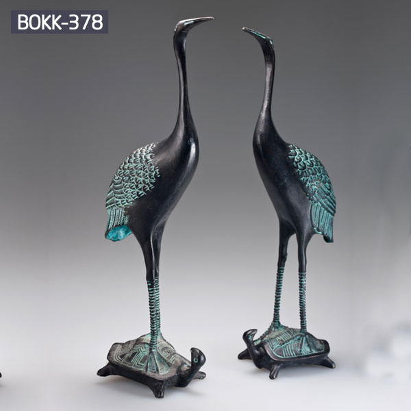 A pair of bronze art crane garden decor price