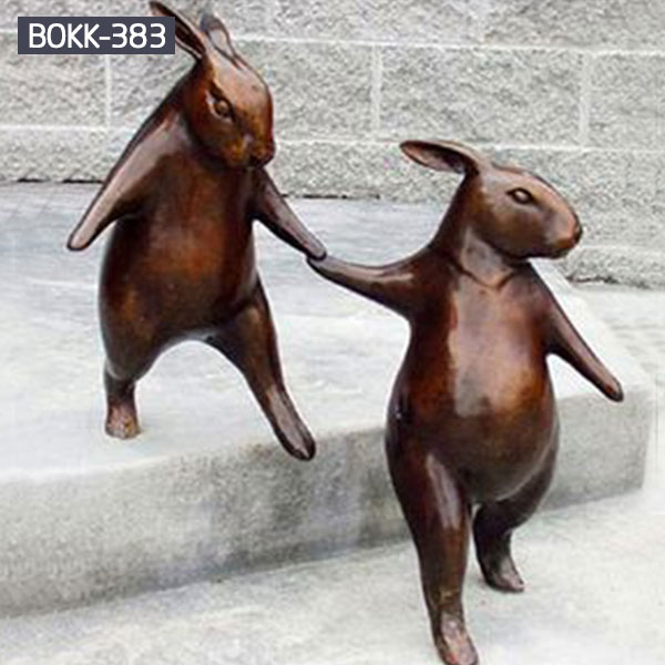 Two bronze casting standing rabbits for lawn ornaments costs