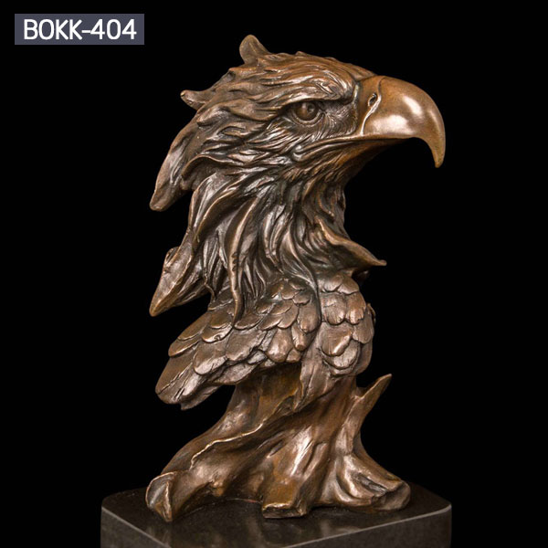 Bronze wildlife animal head statues of eagle for home decor