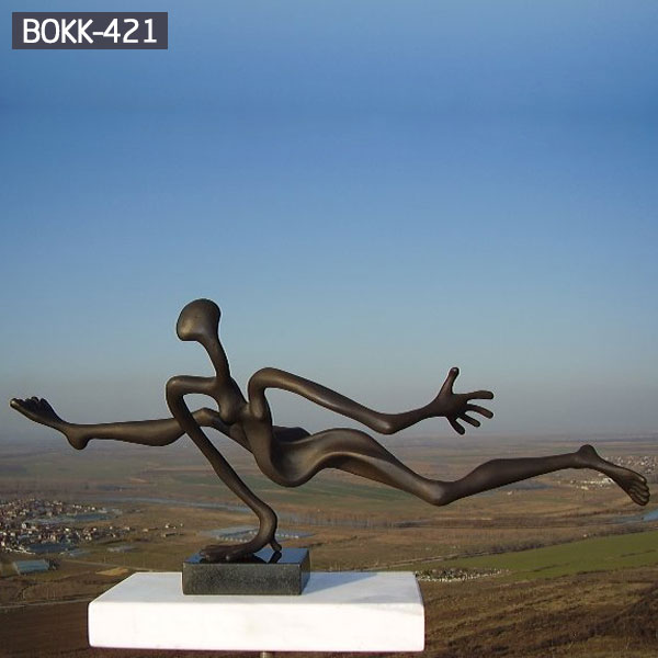 Outdoor metal bronze abstract running man sculptures costs