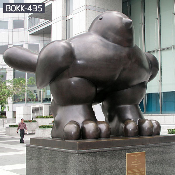 Modern outdoor botero fat birds replica large garden bronze sculptures for sale