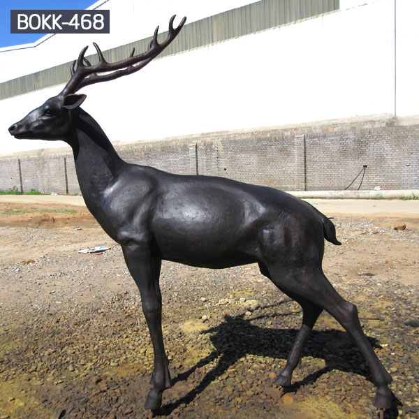 Life size antique bronze deer wildlife animal statues for sale