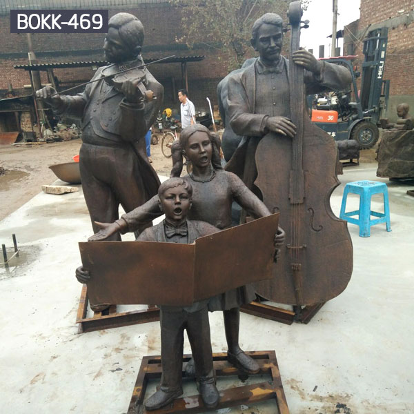 Life size bronze casting music performs garden figure statues for sale