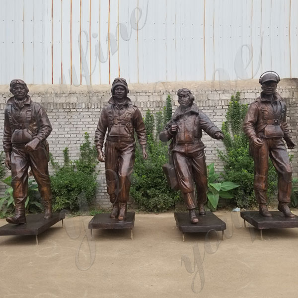 Custom Made Madetuskegee Airmen Statue Monument Replica Life Size Bronze Statue Commission for Our American Friend for Sale BOKK-579