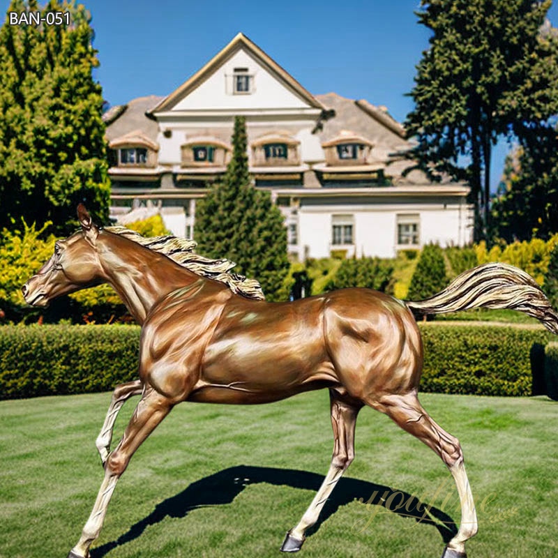 High Quality Brown Bronze Life Size Horse Sculpture for Lawn 