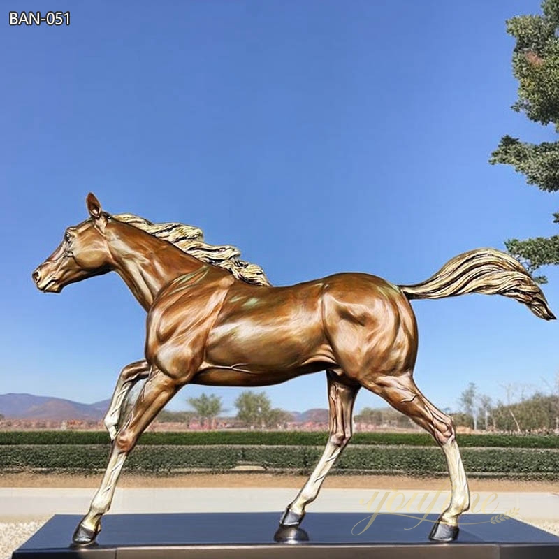 High Quality Brown Bronze Life Size Horse Sculpture for Lawn 